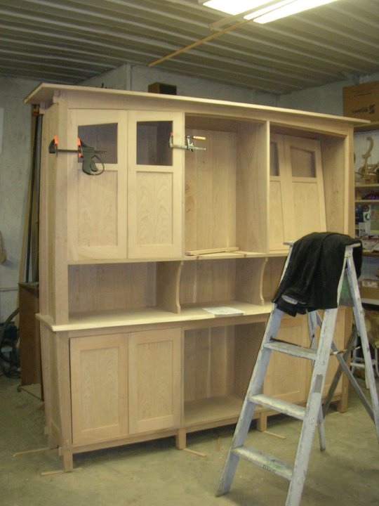 Black Cherry Cabinet in the works by Nolan Wallenfang Custom Woodwork, Green Lake Wisconsin WI