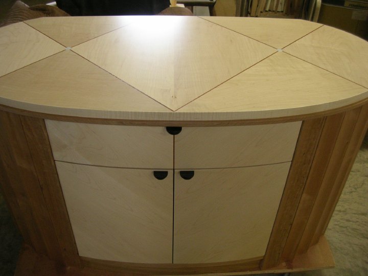 Cherry and maple bedroom cabinet by Nolan Wallenfang Custom Woodwork, Green Lake Wisconsin WI